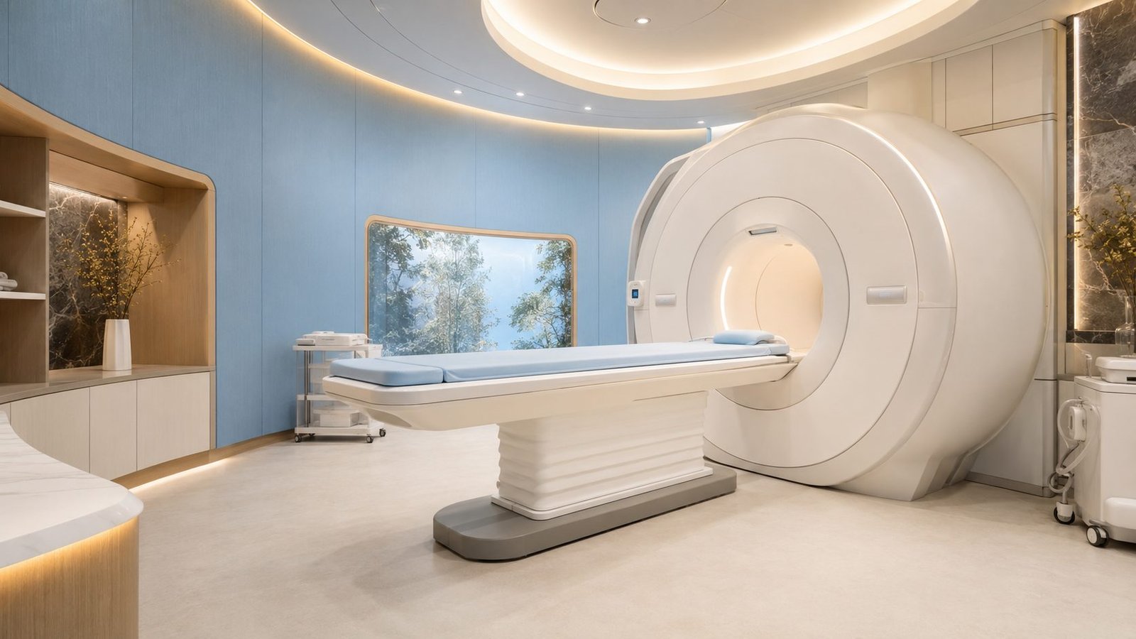 Concept render: MRI suite with calming cove lighting